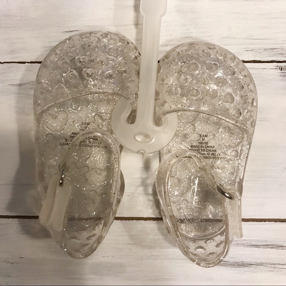 🆕 NWOT “Jelly” shoes. Clear & silver. Brand new!